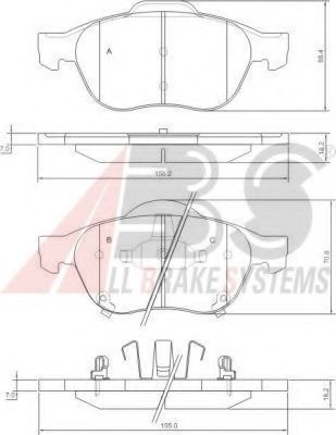 Imagine set placute frana,frana disc A.B.S. 37402