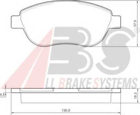 Imagine set placute frana,frana disc A.B.S. 37418 OE