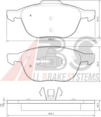 Imagine set placute frana,frana disc A.B.S. 37422 OE