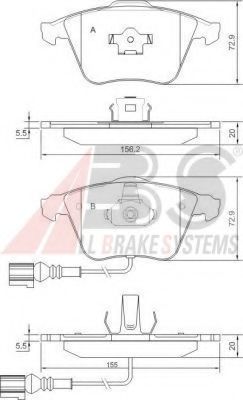 Imagine set placute frana,frana disc A.B.S. 37426