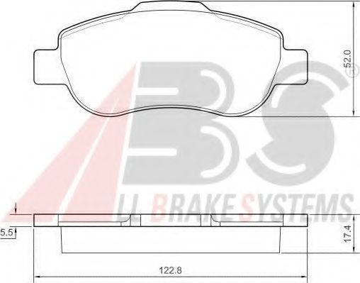 Imagine set placute frana,frana disc A.B.S. 37439 OE