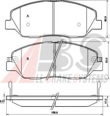 Imagine set placute frana,frana disc A.B.S. 37522 OE