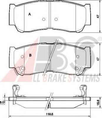 Imagine set placute frana,frana disc A.B.S. 37523 OE