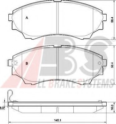 Imagine set placute frana,frana disc A.B.S. 37540 OE