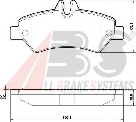 Imagine set placute frana,frana disc A.B.S. 37555 OE