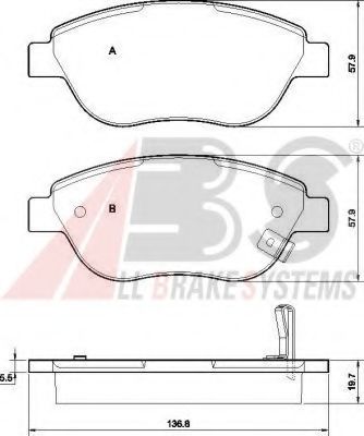 Imagine set placute frana,frana disc A.B.S. 37564