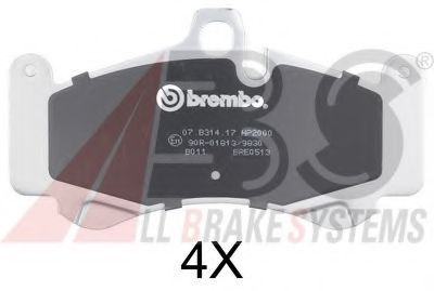 Set placute frana,frana disc A.B.S. 37572S