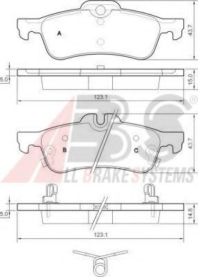 Imagine set placute frana,frana disc A.B.S. 37579 OE