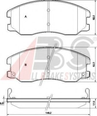 Imagine set placute frana,frana disc A.B.S. 37582 OE