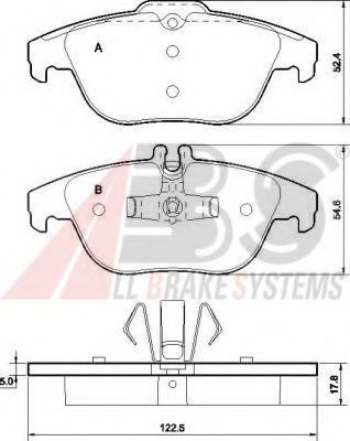 Imagine set placute frana,frana disc A.B.S. 37585 OE