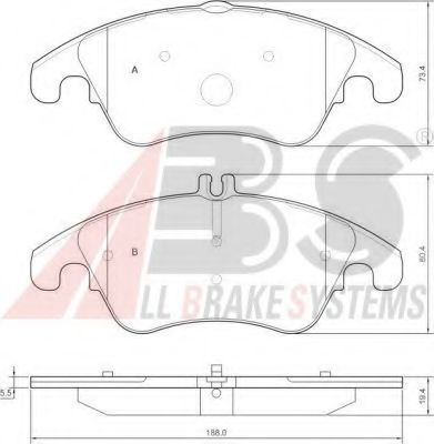 Imagine set placute frana,frana disc A.B.S. 37586 OE