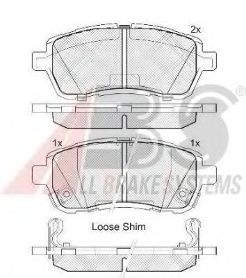 Imagine set placute frana,frana disc A.B.S. 37606 OE