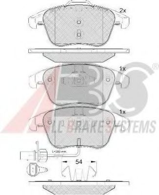 Imagine set placute frana,frana disc A.B.S. 37612 OE