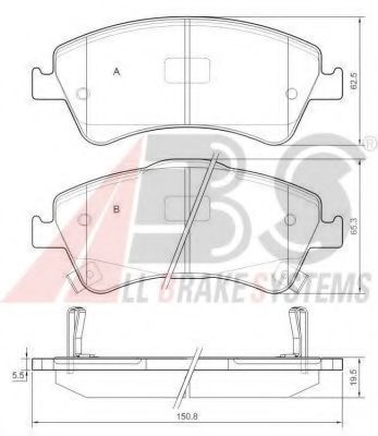 Imagine set placute frana,frana disc A.B.S. 37615