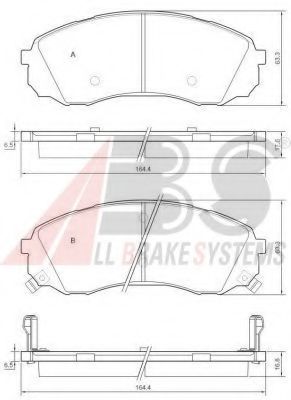 Imagine set placute frana,frana disc A.B.S. 37618 OE