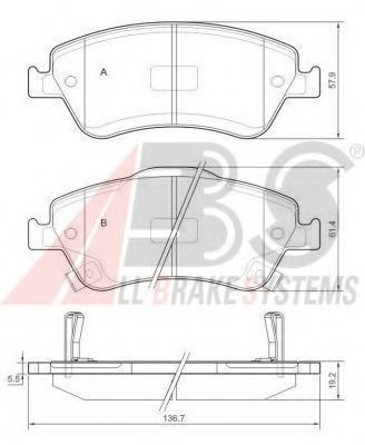 Imagine set placute frana,frana disc A.B.S. 37620