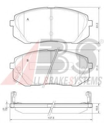 Imagine set placute frana,frana disc A.B.S. 37622 OE