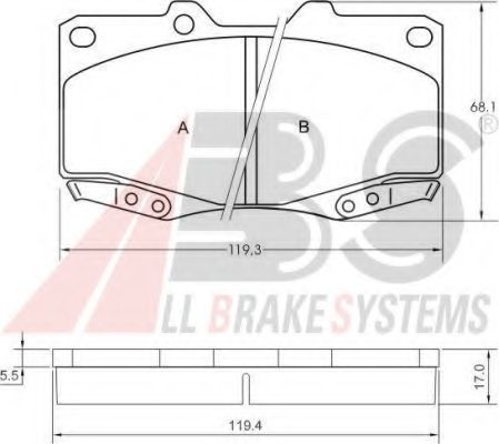 Imagine set placute frana,frana disc A.B.S. 37649 OE