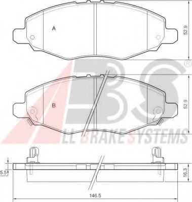 Imagine set placute frana,frana disc A.B.S. 37672