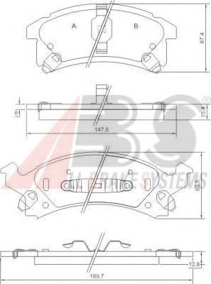 Imagine set placute frana,frana disc A.B.S. 38673