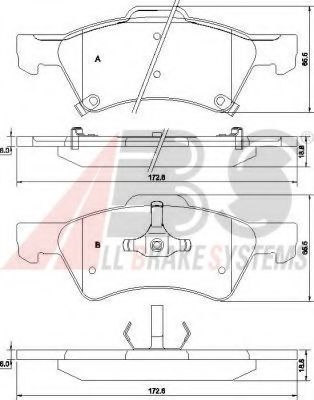 Imagine set placute frana,frana disc A.B.S. 38857