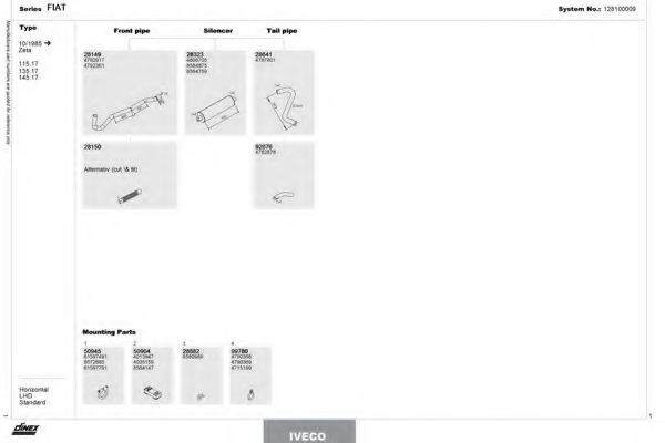 Sistem de esapament DINEX 128100009
