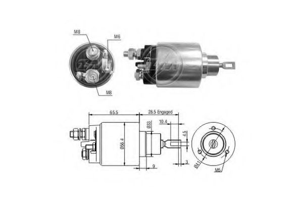 Solenoid, electromotor ERA 227165