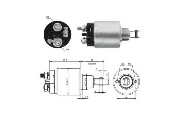 Solenoid, electromotor ERA 227179