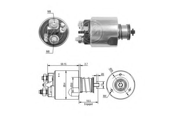 Solenoid, electromotor ERA 227229