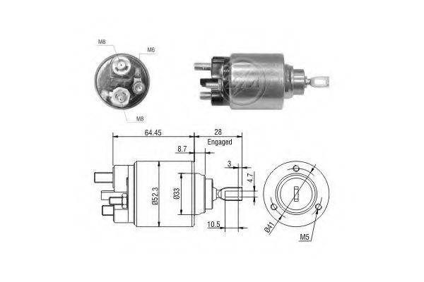 Solenoid, electromotor ERA 227255