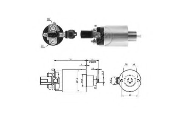 Solenoid, electromotor ERA 227346