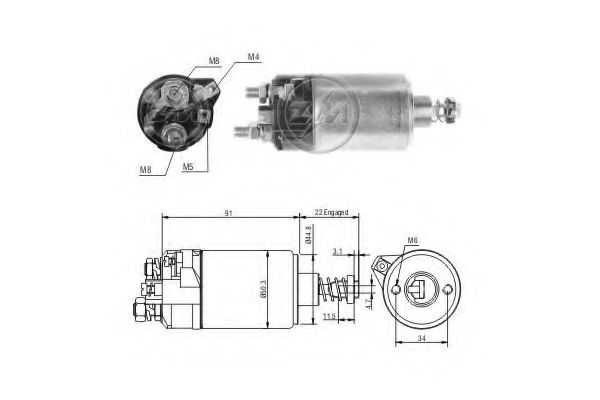 Solenoid, electromotor ERA 227351