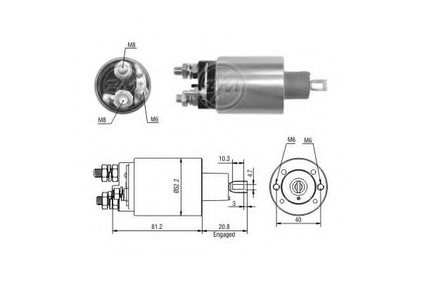 Solenoid, electromotor ERA 227374