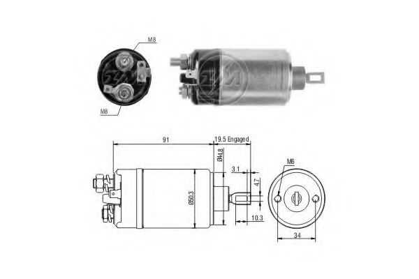 Solenoid, electromotor ERA 227413