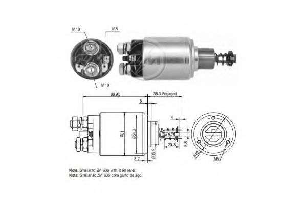 Solenoid, electromotor ERA 227433