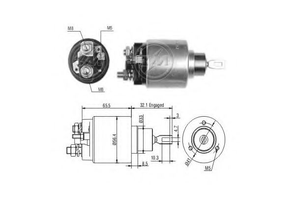 Solenoid, electromotor ERA 227637
