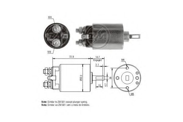 Solenoid, electromotor ERA 227642