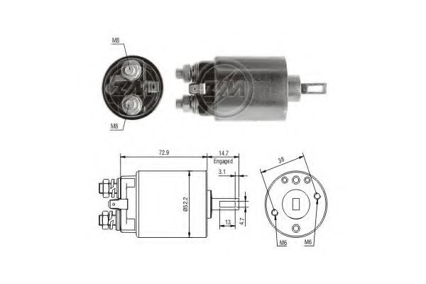 Solenoid, electromotor ERA 227647