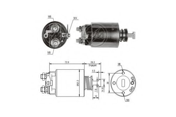 Solenoid, electromotor ERA 227657