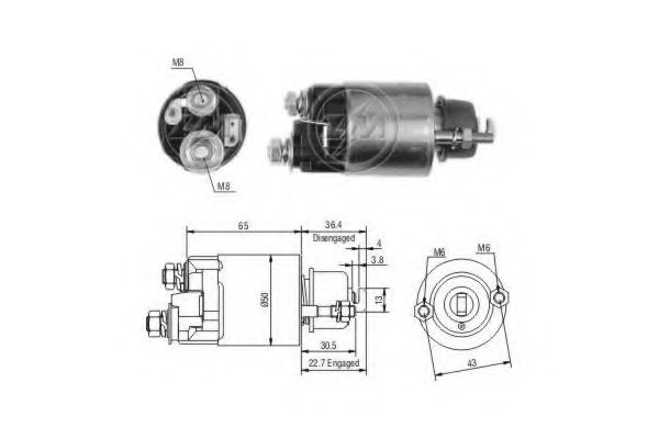 Solenoid, electromotor ERA 227678