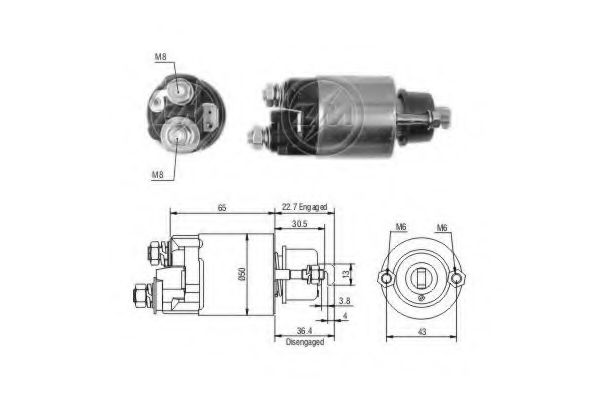 Solenoid, electromotor ERA 227681