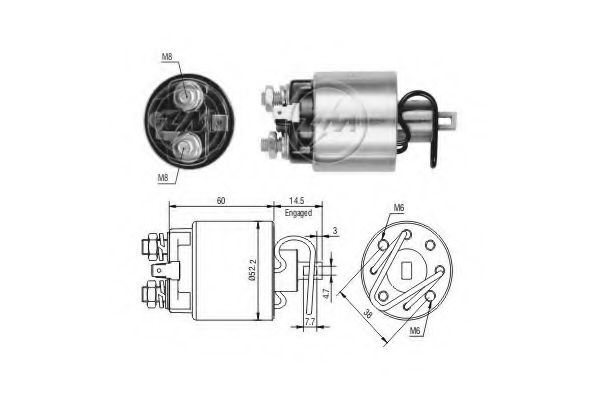 Solenoid, electromotor ERA 227694