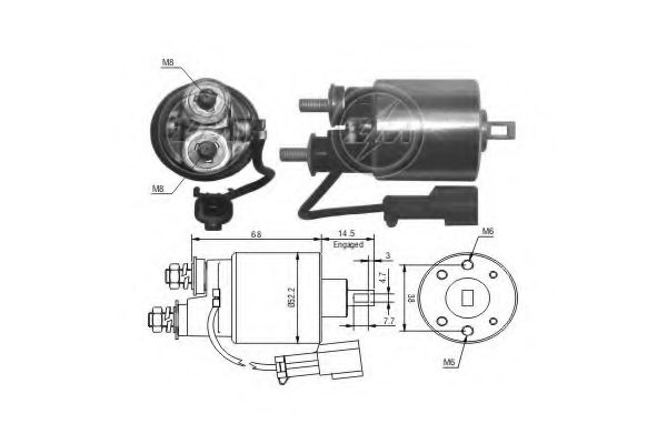Solenoid, electromotor ERA 227695