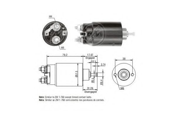 Solenoid, electromotor ERA 227743