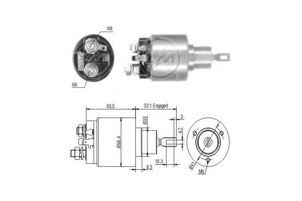 Solenoid, electromotor ERA 227757