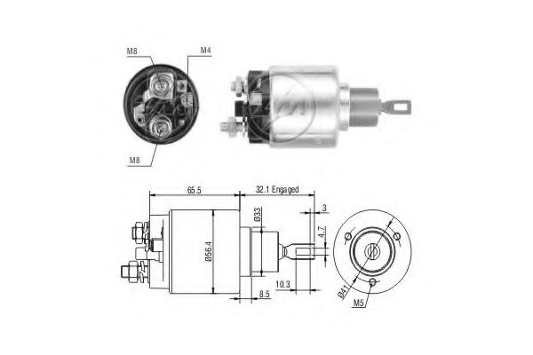 Solenoid, electromotor ERA 227765