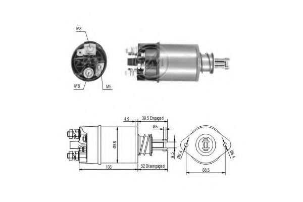 Solenoid, electromotor ERA 227789