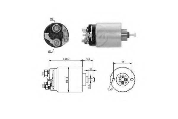Solenoid, electromotor ERA 227865