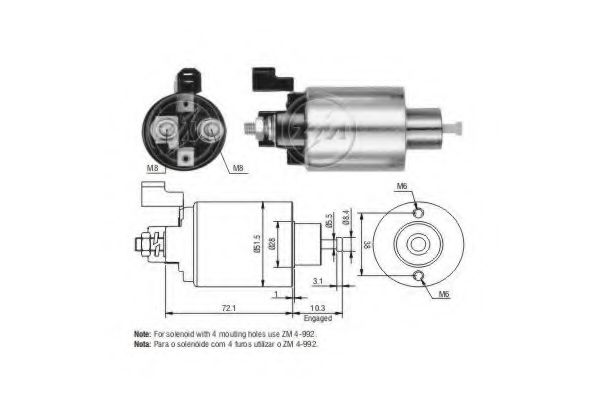 Solenoid, electromotor ERA 227886