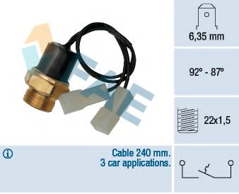 Imagine Comutator temperatura, ventilator radiator FAE 37430